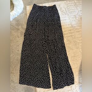 Maeve Black and White Wide-Leg Pants